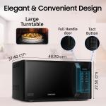 Samsung 23 L Solo Microwave Oven (MS23A3513AK/TL, Black Auto Cook Programs Child Safety Lock Memory Feature Deodorization Ceramic Enamel Cavity with 10 year warranty)
