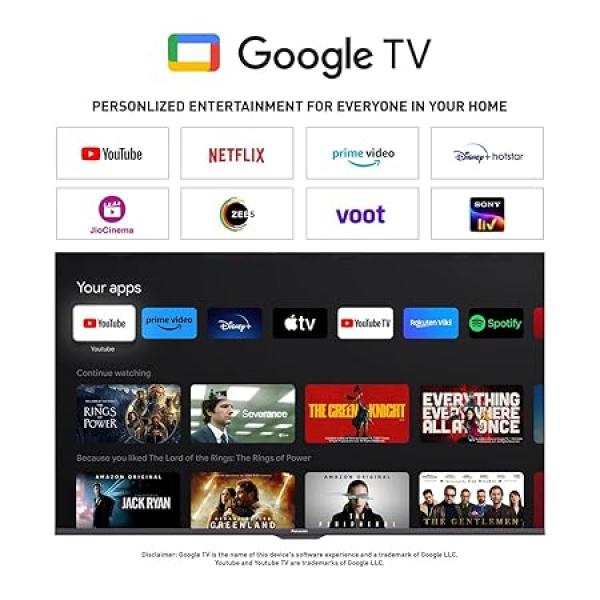 Panasonic 139cm (55 Inches) 4K Ultra HD Smart Google LED TV TH-55MX750DX (Black)