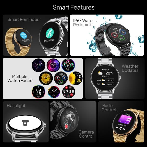 Fire‑Boltt Phoenix Pro Round Smart Watch 1.39″ Display with Bluetooth Calling, AI Voice Assistant,SpO2 & Heart