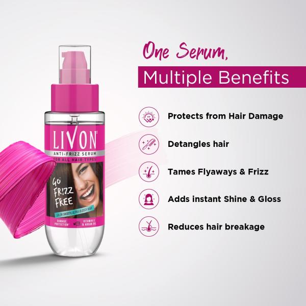 Livon Hair Serum, For Dry & Frizzy Hair | Provides shine , smoothness & damage protection