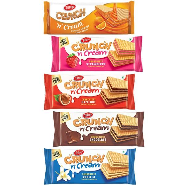 Tiffany Wafers Crunch N Cream Imported Mix Flavours Cream Wafers
