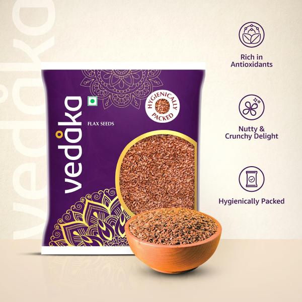 Amazon Brand - Vedaka Raw Flaxseeds | 500 Gram