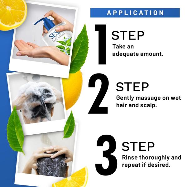 SESA Ayurvedic Anti Dandruff Shampoo With Neem, Lemon Helps Reduce Hairfall Controls Dandruff, 500Ml