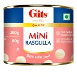 GROCERY Gits MiNi Gulab Jamun 225g & Gits Mini Rasgulla 200g | Combo Pack of 8 | 8 Pieces in Each Tin | Quick Sweet Cravings