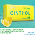Cinthol Lime Bath Soap - 100g (Pack of 5) | Lemony Deo Fragrance | Grade 1 Soap | For All Skin Types