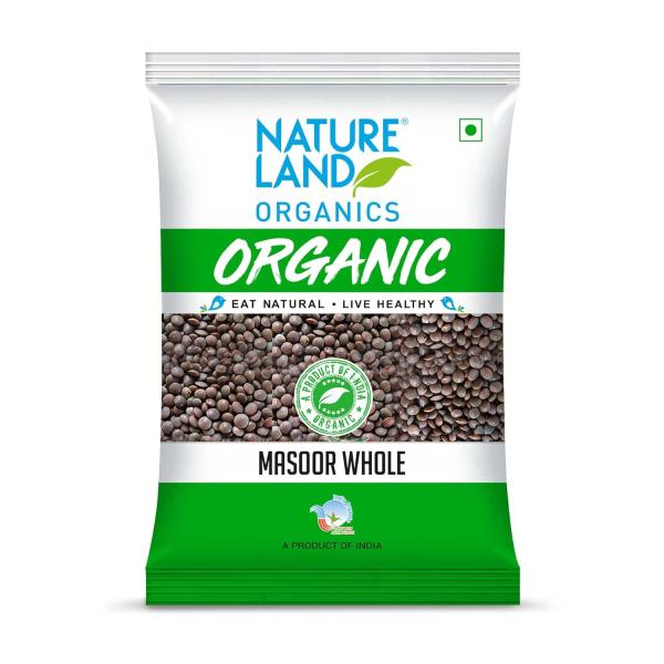 Natureland Organics Masoor Whole/Sabut Pouch, 1 kg