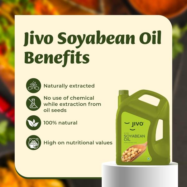Jivo Cooking Edible Soyabean Oil 5 Litre | High in Omega-6 PUFA