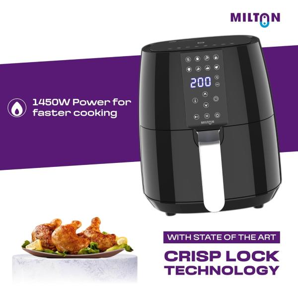 Milton Rapid Digital Air Fryer 4.2L | 1450W | 360° High Speed Air Circulation