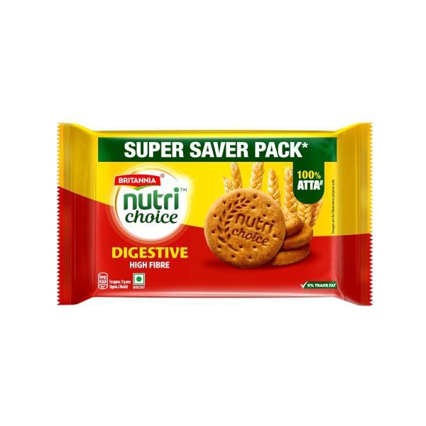 Britannia NutriChoice Digestive High Fibre Biscuits | 0% Maida