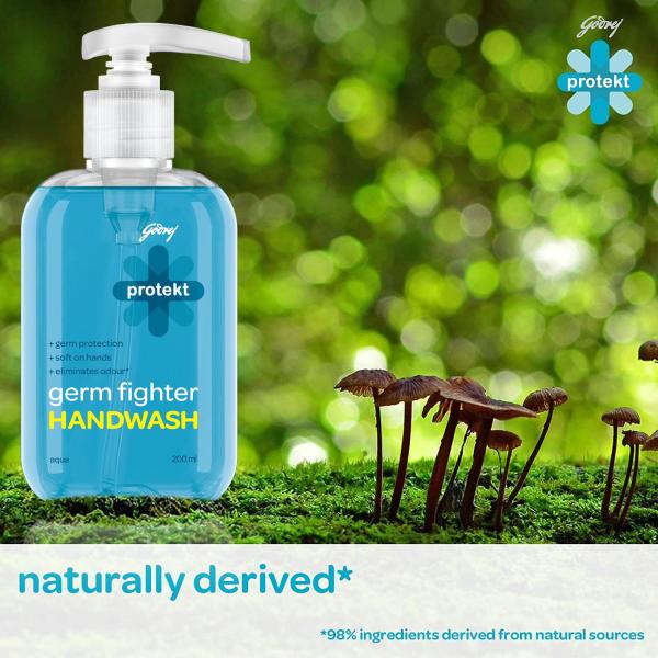 Godrej Protekt Germ Fighter Handwash Refill Pack | Aqua | Germ Protection & Soft on Hands - 1.5 L
