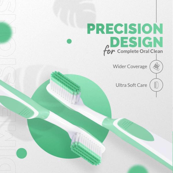 Enshine Advance Clean + Toothbrush Set | Ultra Soft Bristles, Compact Brush Head & Effective Tongue Cleaner |