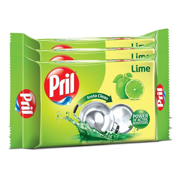Pril Dishwash Bar 400gm X 3 | Dish Cleaner with Goodness of Lime |