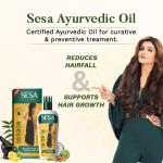 SESA Ayurvedic Hair Oil With Bhringraj & 17 Rare Herbs With Coconut Oil and 4 Nourishing For Hair Growth Help Control Hair Fall with Easy Applicator For Women and Men (200 ml)