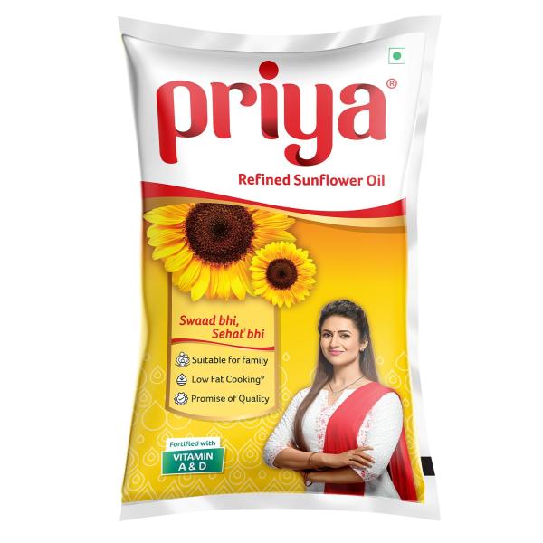 Priya Refined Sunflower Oil Pouch 850g