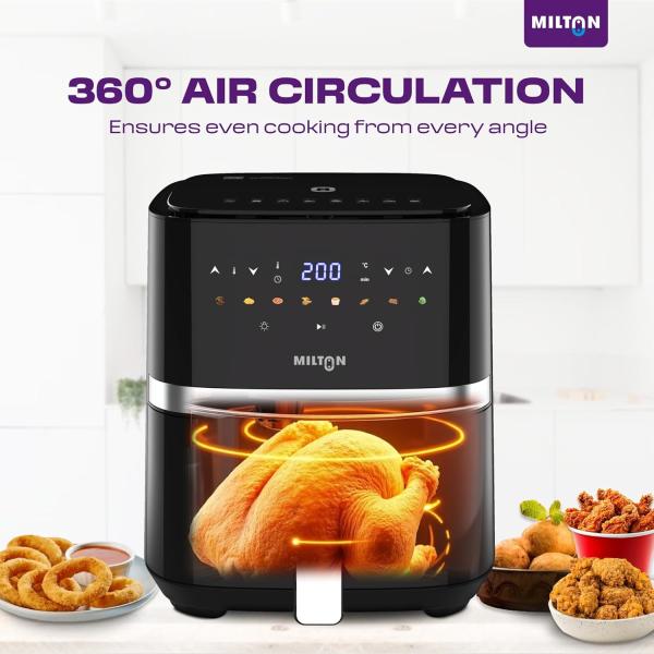 Milton Rapid Digital Air Fryer 5L | 1450W | 360° High Speed Air Circulation