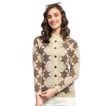 Monte Carlo Womens Self Design Round Neck Full Sleeve Cardigan