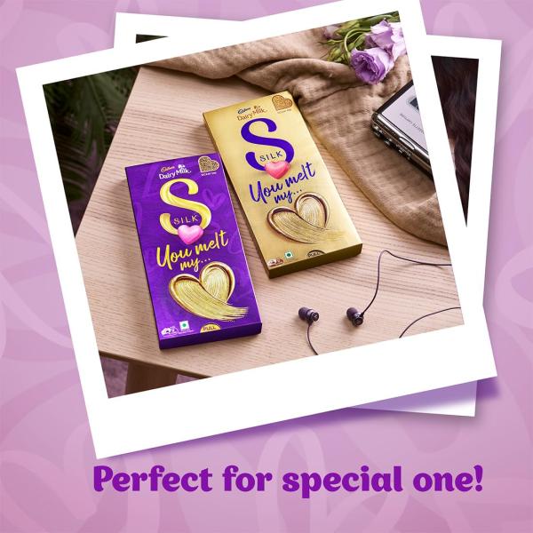 Cadbury Dairy Milk Silk Valentine's Heart Blush Chocolate Bar Gift Pack, 250 g