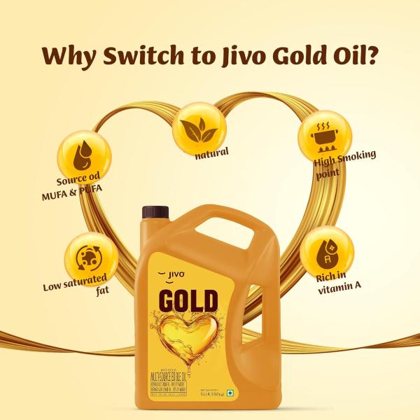 Jivo Gold Refined Oil Perfect Blend of Rice Bran & Sunflower Oil