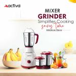 Activa Pluto 3 Jar 600 Watt Mixer Grinder With Coral 750 Watt Dry Iron come with 2 year warranty