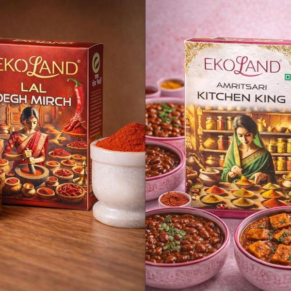 GROCERY   EKOLAND Combo Pack of Kitchen King Masala & Lal Degh Mirch Powder