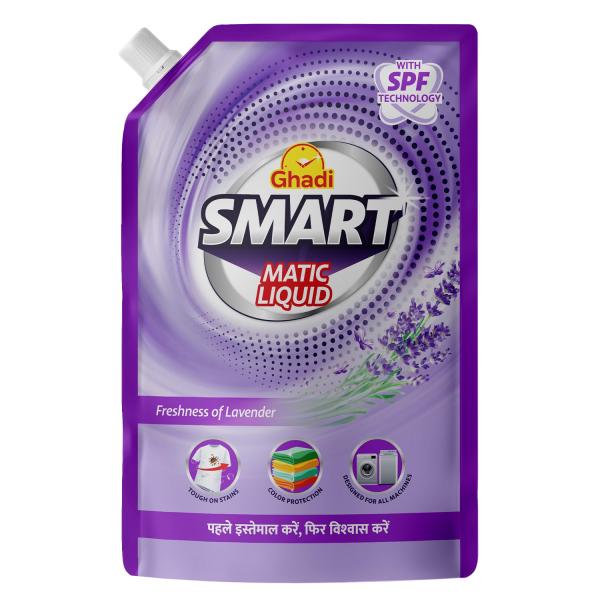 Ghadi Smart Liquid Detergent Lavender Fragrance 2L | For Front Load & Top Load Washing Machines | Deep Cleaning, Long-Lasting Freshness