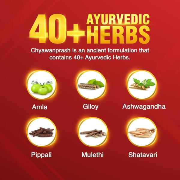 Dabur Chyawanprash - 2kg | 3X Immunity Action | With 40+ Ayurvedic Herbs | Helps Build Strength & Stamina |