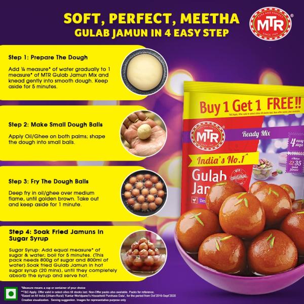 GROCERY MTR Gulab Jamun Mix, 160g / 175 grams (Buy 1 & Get 1 Free)