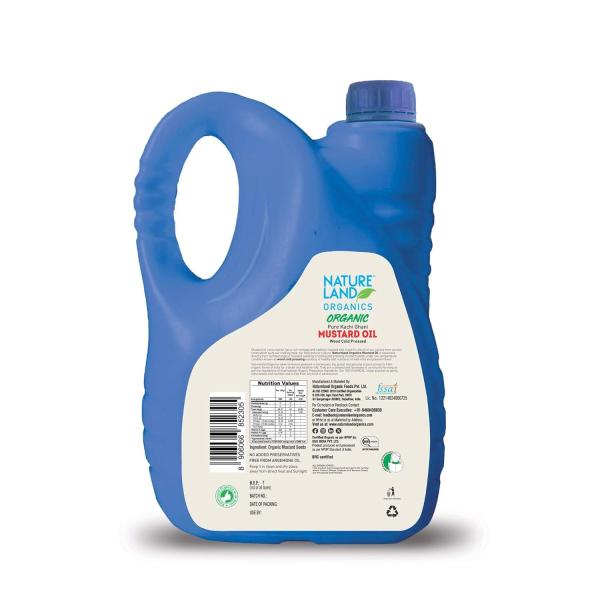 Natureland Organics Kachhi Ghani Pure Mustard Oil 5 Ltr - Cold Pressed