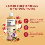 Sugar.fit Apple Cider Vinegar with The Mother raw, unfiltered & unpasteurised ACV Infused with Turmeric