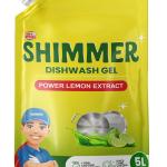 Shimmer Dishwash Gel – 5L Family Pack | Powerful Lemon Action for Tough Grease