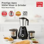 Prestige Apex 500 Watt Mixer Grinder with 3 Stainless Steel Jars