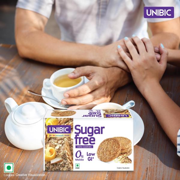 Unibic Sugar Free Oats Cookies I 202.5/225 Gm I Low GI No Maida I Cashew Biscuits I Sugar-Free Snack I Healthy Cookies (weight may vary)