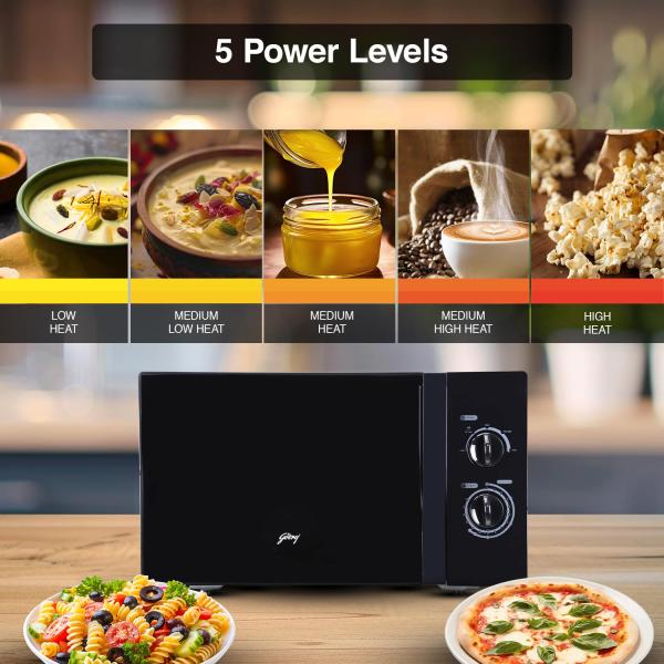 Godrej 25 L Solo Microwave Oven (GMX 725 SP1 TM Mirror, Multi distribution heat system), Black