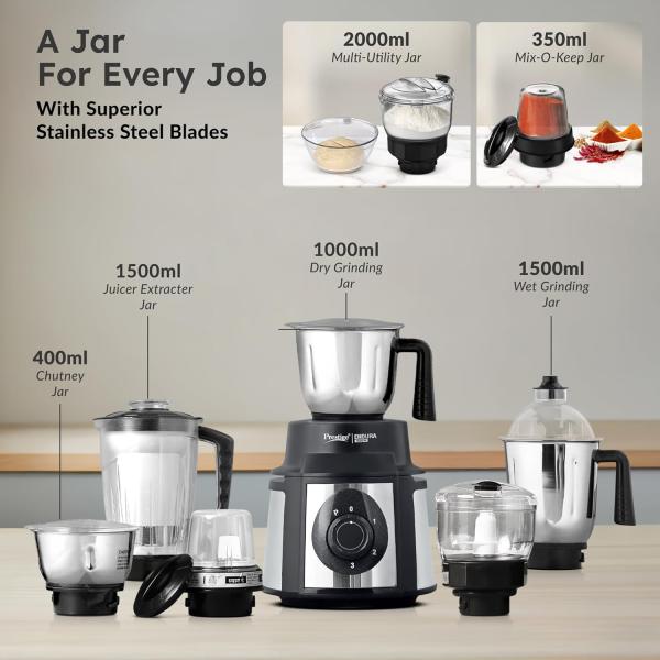 Prestige Endura 1000 Watt Mixer Grinder with 6 Jars