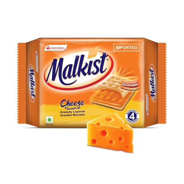 Malkist Cheese Flavoured Cracker Biscuits -72g - Pack of 8 (cheese)