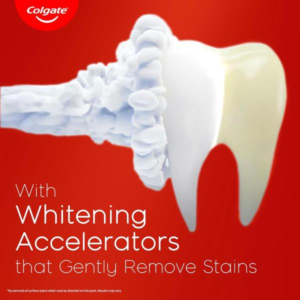 Colgate Visible White Toothpaste, Teeth Whitening Starts in 1 week, Safe on Enamel, Stain Removal Tooth Paste and Minty Flavour for Fresh Breath (100g + 20g)