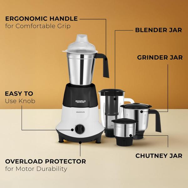 Maharaja Whiteline Odacio Elite Mixer Grinder With 4 Jars
