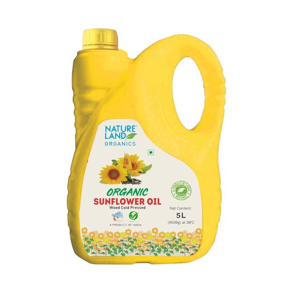 Natureland Organics Sunflower Oil 5 Ltr - Cold Pressed