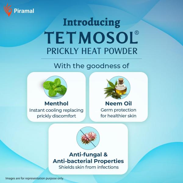GROCERY Tetmosol Prickly Heat Powder 600g (150g x Pack of 4) | 2 minutes Instant Action Formula (Cooling & Germ Kill) |