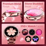 CrossBeats Diva 1.28” Stylish Smart Watch for Women with Stone Studded Bezel