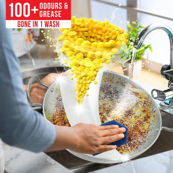 Vim Dishwash Liquid 3.2L pouch | Removes 100+ Odours & Grease in 1 wash