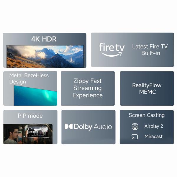 Redmi Xiaomi 138 cm (55 inch) F Series UHD 4K Smart LED Fire TV L55MA-FVIN (Black)