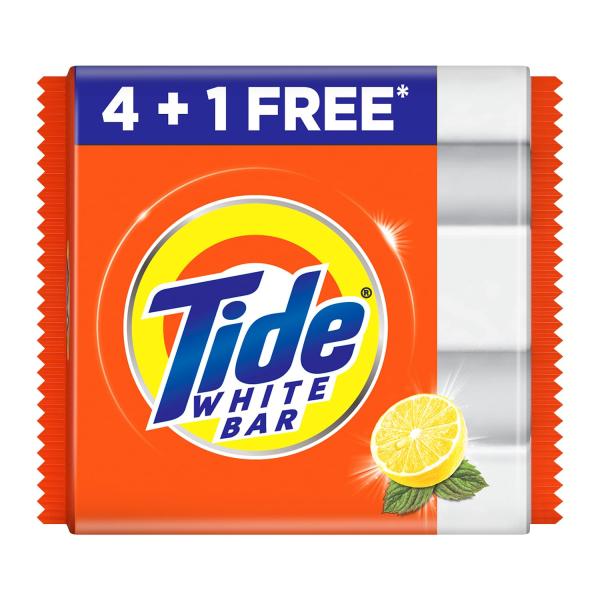 Tide White Detergent Bar Soap, Value Pack 200 gms x 5