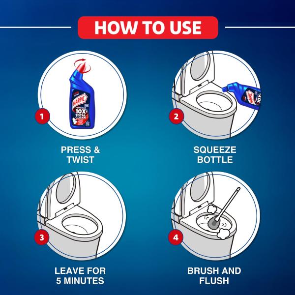 Harpic Disinfectant Toilet Cleaner Liquid, Original - 1 L (Pack of 2) | Kills 99.9% Germs