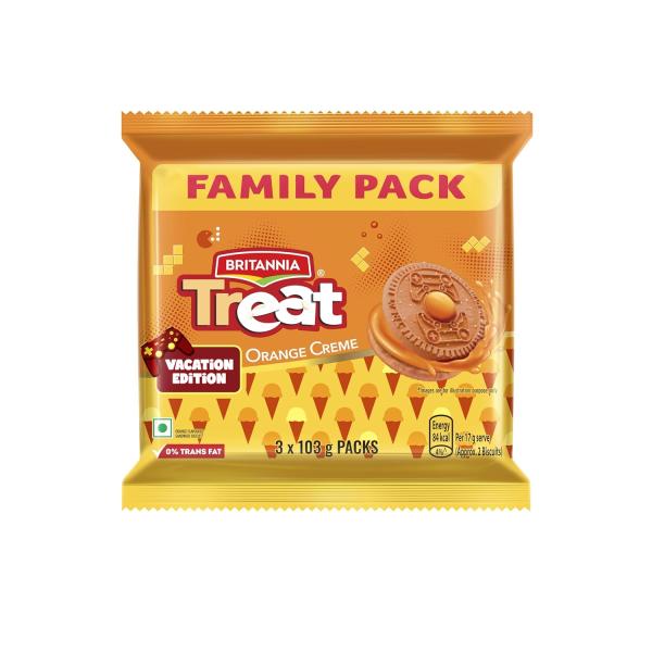 Britannia Treat Orange Creme Sandwich Biscuits 309g Visit the Britannia Store