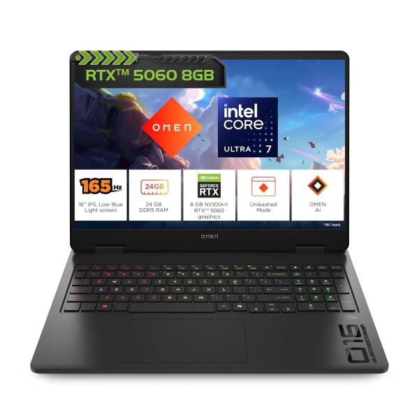 HP Omen, Intel Core Ultra 7 255H, 8GB RTX 5060 (24GB DDR5, 1TB SSD)