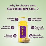 Sano Soybean Oil 5 Ltr PET Bottle: All-natural, nutrient-rich cooking oil with a high omega-3