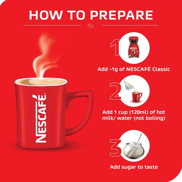 Nescafe Classic Instant Coffee Powder | Great start to your morning | 100% Pure Coffee | 45g Jar