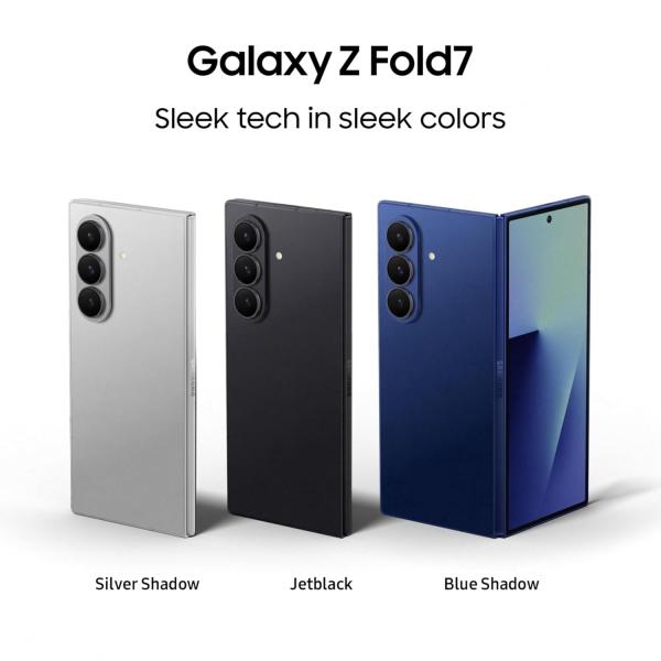 Samsung Galaxy Z Fold7 5G Smartphone with Galaxy AI (Silver Shadow, 12GB RAM, 512GB Storage), Ultra Sleek Design with 200MP Camera, Powerful Snapdragon 8 Elite, Google Gemini