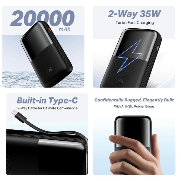 boAt Energyshroom PB400 Turbo X 20000 mAh 35W Super Fast Charging,